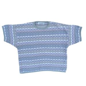 Vtg 90s Chelsea Gardens Knit Short Sleeve Sweater Women's XL Pullover Grannycore